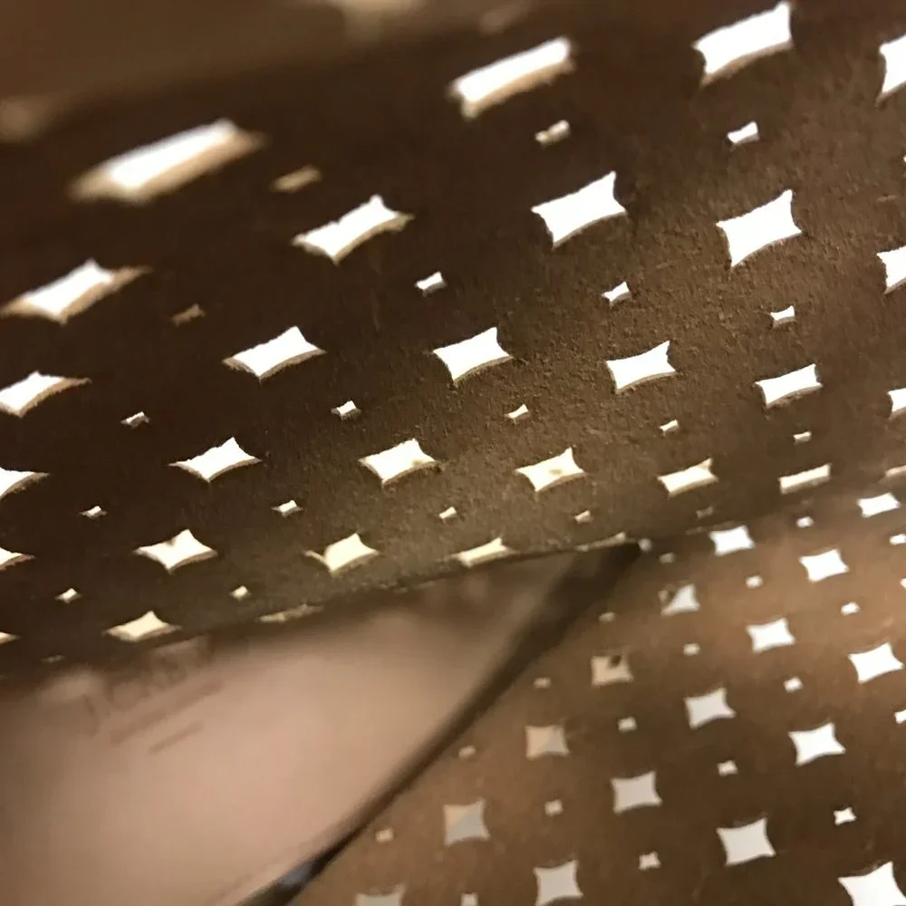 J Crew tan camel perforated leather tote bag